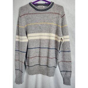 VTG Y2K Loft & Brownstone 100% Wool Knit Sweater Gray Mens L / Large Preppy Nice
